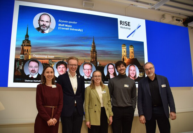 RISE8-Organisationskomitee: Anastasiia Lutsenko, Johannes Könemann, Ulrike Morgalla, Dominik Asam und Dietmar Harhoff
