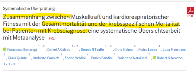 Je mehr Muskelmasse, umso besser durch die Krebserkrankung