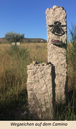 Wegzeichen auf dem Camino