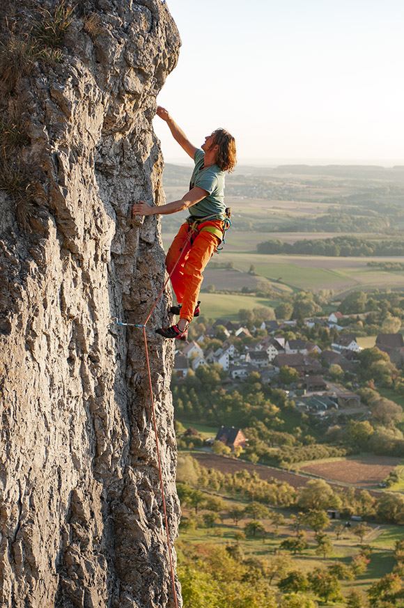 Erbse in der Pfeilerkante (5) am Rodenstein, Frankenjura 