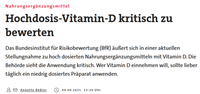 Wer Vitamin D einnehmen will, sollte lieber täglich ein niedrig dosiertes Präparat anwenden.