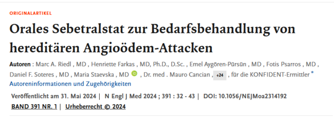 Orales Sebetralstat zur Bedarfsbehandlung von hereditären Angioödem-Attacken