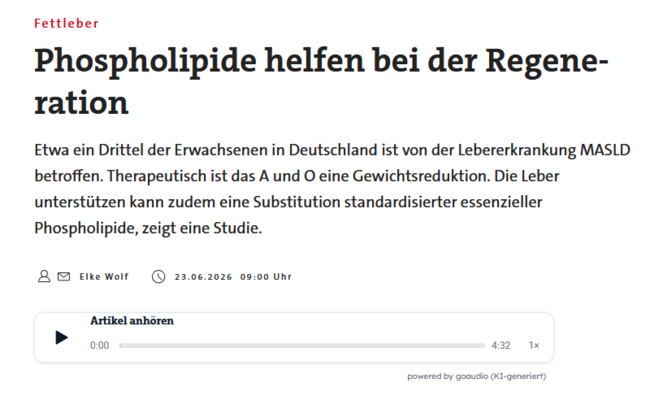 Phospholipide helfen bei der Regeneration 