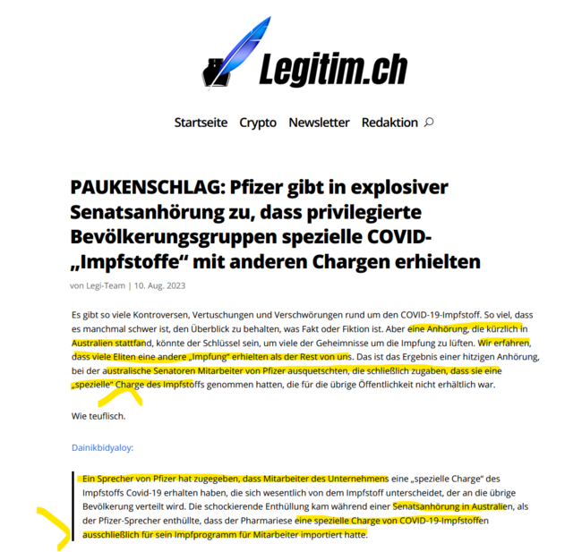Pfizer gibt in explosiver Senatsanhörung zu, dass privilegierte Bevölkerungsgruppen spezielle COVID-„Impfstoffe