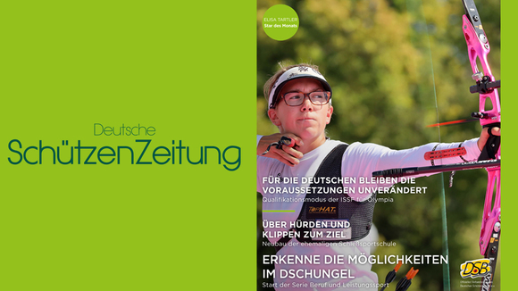  Foto: DSZ / Elisa Tartler ziert die Titelseite der neuesten Ausgabe der Deutschen SchützenZeitung. 