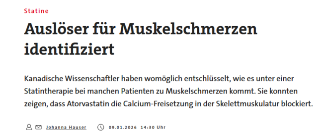  Statine Auslöser für Muskelschmerzen identifiziert
