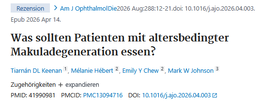 Was sollten Patienten mit altersbedingter Makuladegeneration essen? Aber...