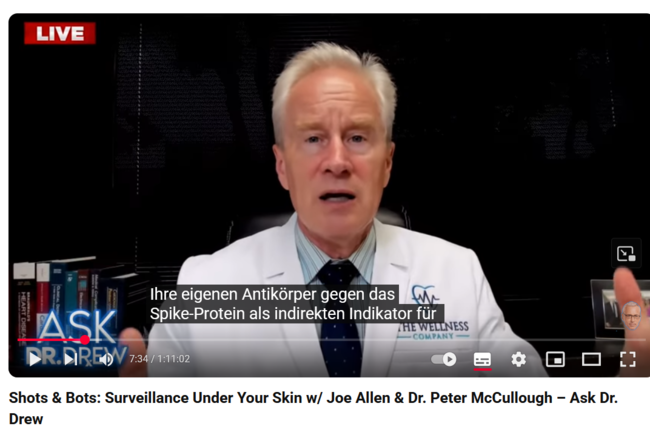 Dr McCulough erklärt, dass man die Qualität der neutralisierenden IgG-AK auf die verschidenen Varianten messen kann - das geht auch in Deutschland