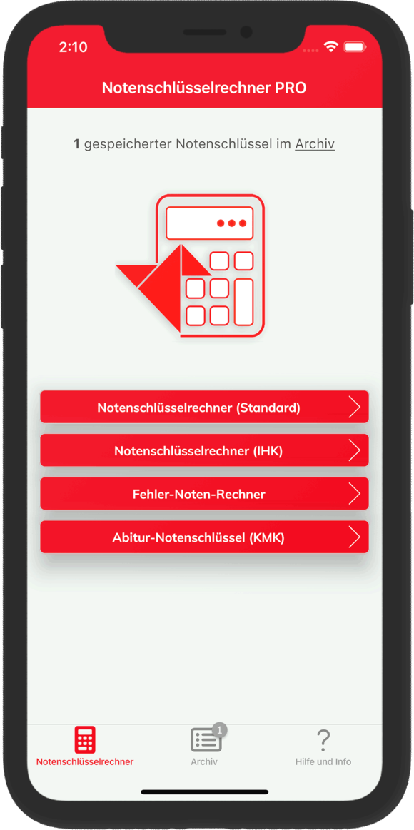 Smartphone mit Notenschlüssel-App