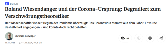 Roland Wiesendanger und der Corona-Ursprung
