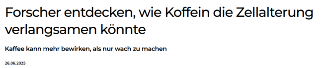 Forscher entdecken, wie Koffein die Zellalterung verlangsamen könnte