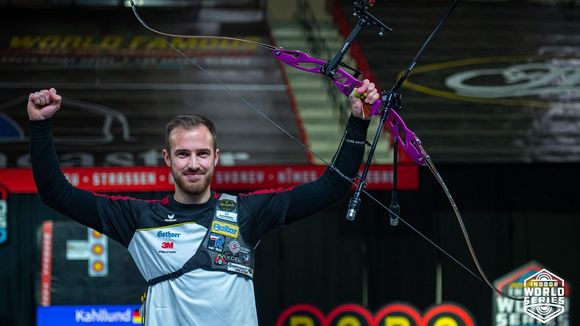  Foto: World Archery / Florian Kahllund feierte in Las Vegas seinen größten Hallen-Erfolg und gewann das World Series-Finale. 