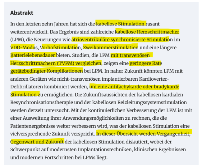  Leadless Pacing - Kabellose Herzschrittmacher: eine umfassende Überprüfung