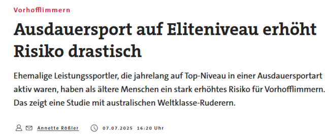  Vorhofflimmern Ausdauersport auf Eliteniveau erhöht Risiko drastisch